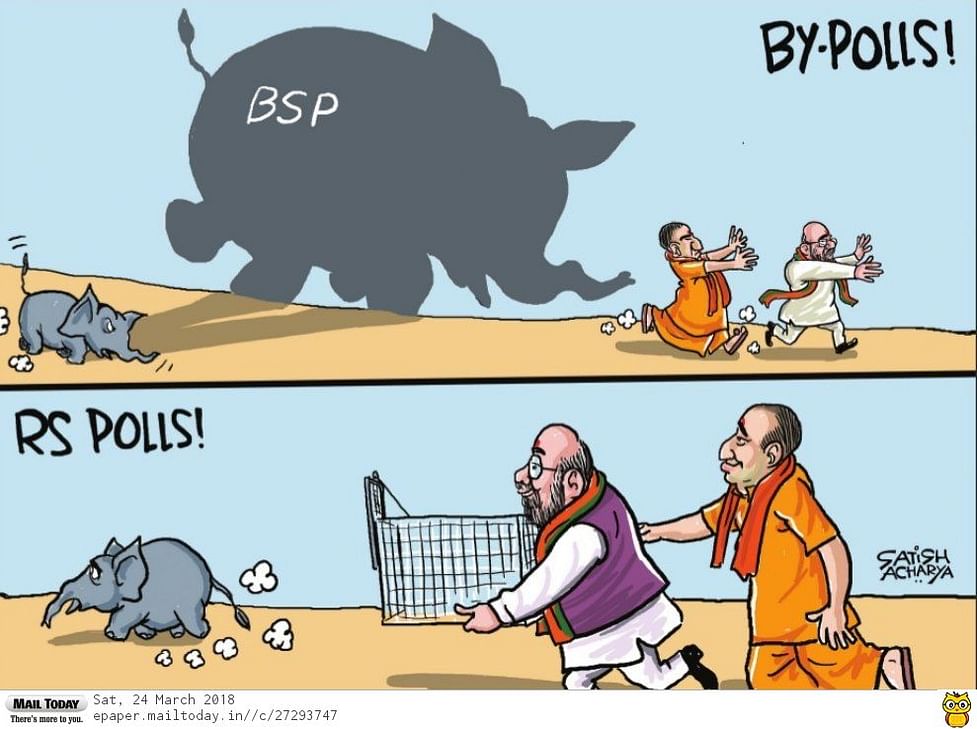 Cartoons: Some not so 'Achhe Din', Rajya Sabha result & Facebook leak