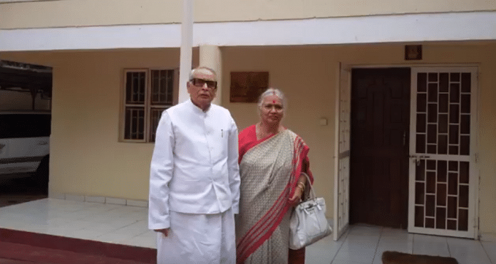 Rajya Sabha MP Mahendra Prasad with his wife at Indian Embassy in South Sudan