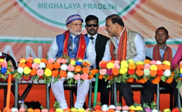 Prime Minister Narendra Modi with Himanta Biswa Sharma