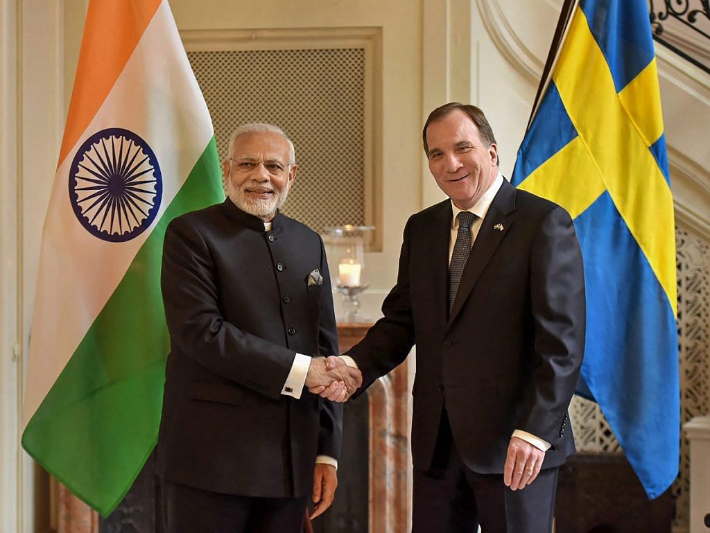 PM Modi with his Swedish counterpart Stefan Lofven