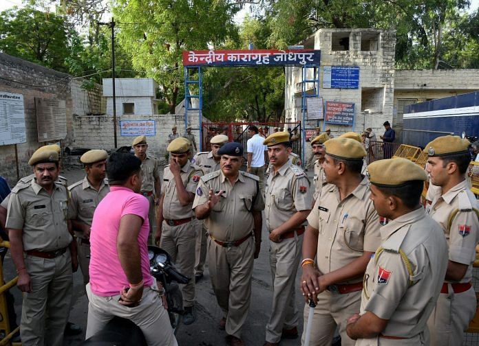Security personnel stand guard outside Central Jail ahead of Asaram verdict, Jodhpur | PTI