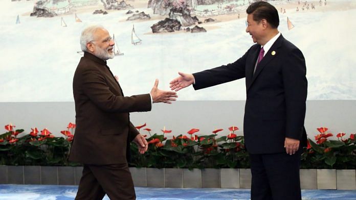 File photo of Prime Minister Narendra Modi with Chinese President Xi Jinping | Mikhail Svetlov/Getty Images