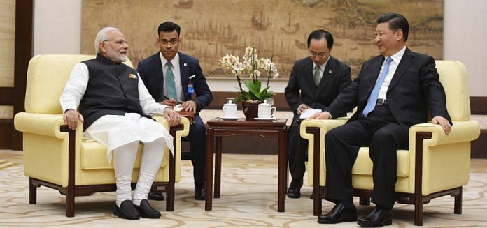 Prime Minister Narendra Modi with Xi Jinping, President of China in Wuhan