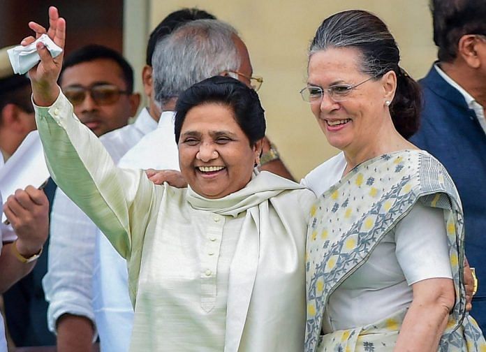 Mayawati and Sonia Gandhi