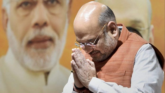 Amit Shah at the press conference at BJP headquarters | PTI