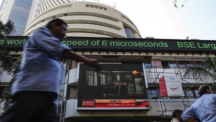 Outside the Bombay Stock Exchange (BSE) in Mumbai, India