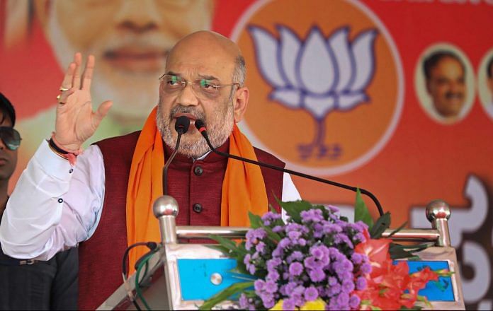 BJP President Amit Shah during an election campaign ahead of Karnataka Assembly elections 2018