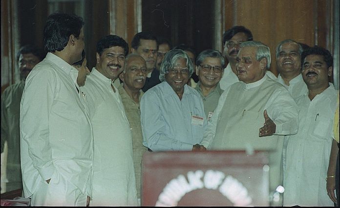 File photo of missile-man Dr A.P.J. Abdul Kalam with former Prime Minister Atal Bihari Vajpayee and other leaders | Getty