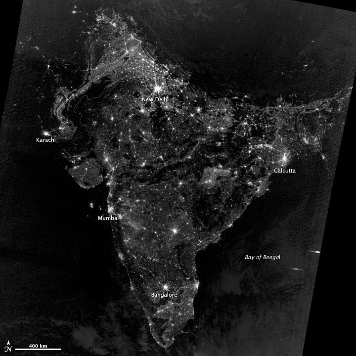 Real image of India taken by NASA from the Visible Infrared Imaging Radiometer Suite (VIIRS) on the Suomi NPP satellite during night time on DiwaliReal image of India taken by NASA from the Visible Infrared Imaging Radiometer Suite (VIIRS) on the Suomi NPP satellite during night time on Diwali