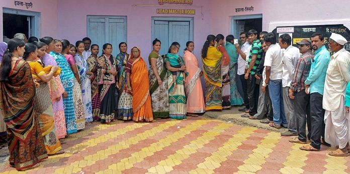 Representational image of voters queuing up to cast their votes | PTI