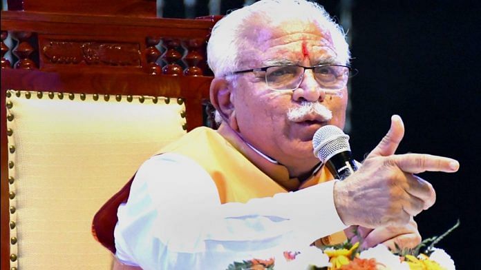 File photo of Haryana CM Manohar Lal Khattar | PTI