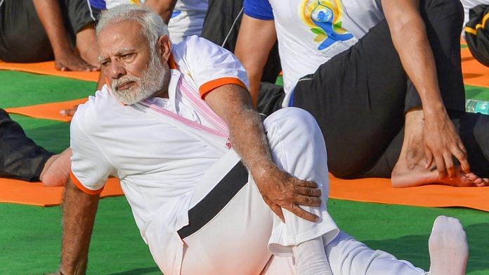 Prime Minister Narendra Modi performs yoga