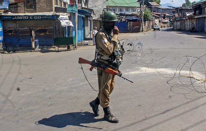 A CRPF personnel in Srinagar | S. Irfan/PTI