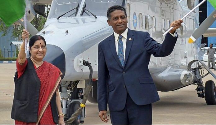 External Affairs Minister Sushma Swaraj and Seychelles President Danny Faure in New Delhi | PTI