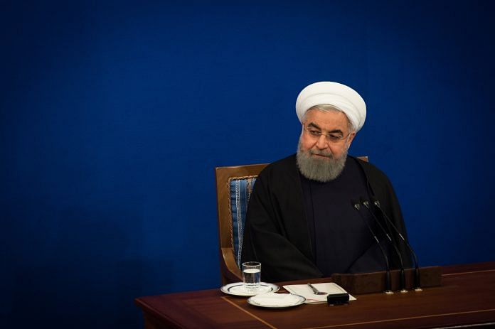 Iranian president Hassan Rouhani, during a news conference