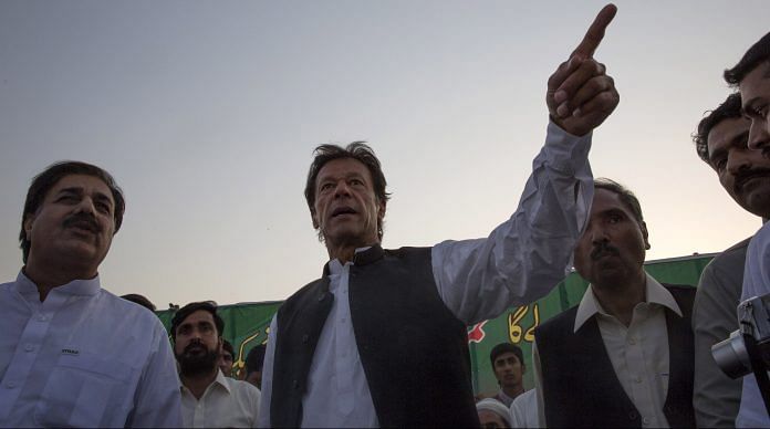 Imran Khan, chairman of the Pakistan Tehreek e Insaf (PTI) party during an election campaign rally on 1 May, 2013 in Narowal, Pakistan