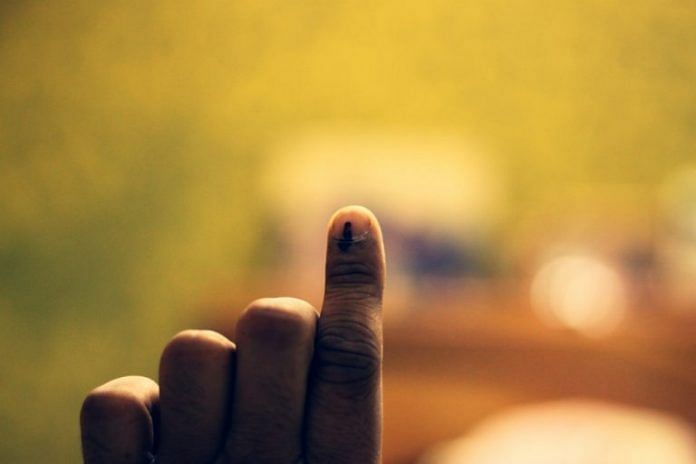 A voter showing their inked finger. (Representational Image) | Commons
