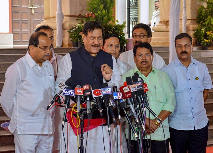 Senior Congress leader Prithviraj Chavan interacts with the media, on the second day of the monsoon session of Maharashtra Assembly in Nagpur | PTI