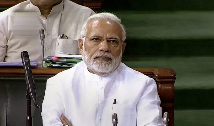 PM Narendra Modi attends the first day of the Monsoon session of Lok Sabha, at the Parliament in New Delhi | PTI
