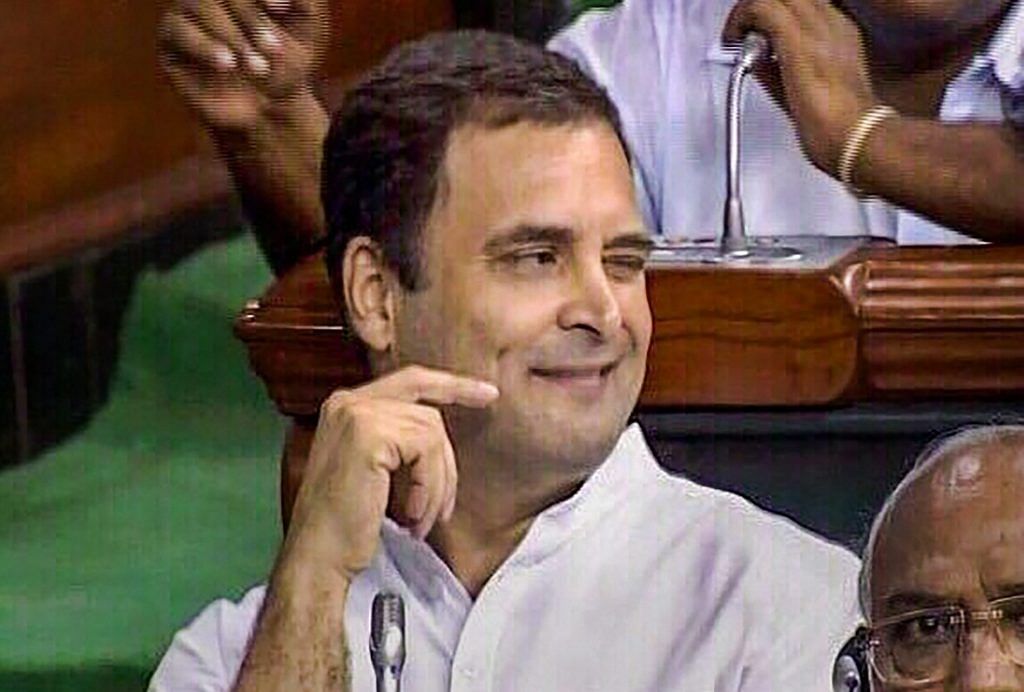 Rahul Gandhi after his speech in the Lok Sabha on 'no-confidence motion' during the Monsoon Session of Parliament, in New Delhi | PTI