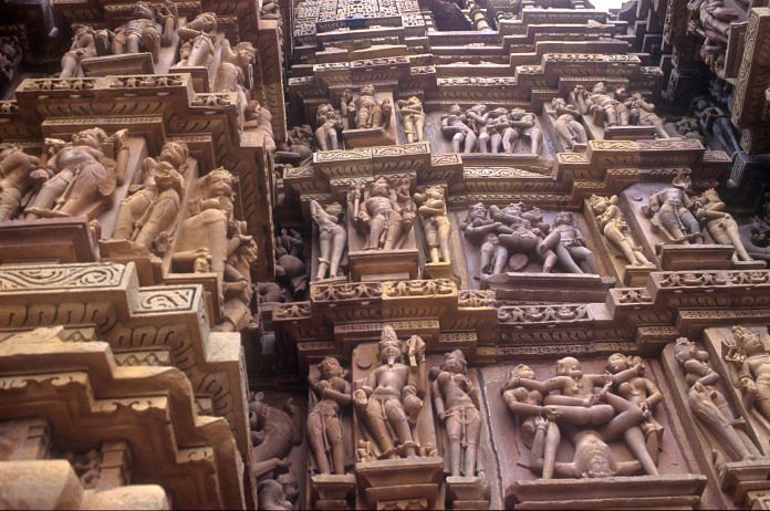 The Khajurao Temple in Madhya Pradesh has several erotic scenes depicted on the temple walls | Jeff Overs/BBC News via Getty Images