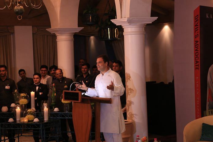 Rahul Gandhi at the book launch | ThePrint.in/Manisha Mondal