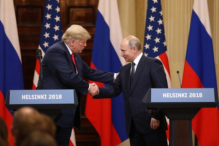 U.S. President Donald Trump with his Russian counterpart Vladimir Putin during a news conference in Helsinki, 2018 | Chris Ratcliffe/Bloomberg