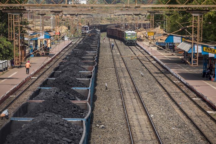 Freight wagons laden with coal sit at the Tori station in Jharkhand | Prashanth Vishwanathan/Bloomberg