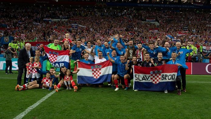 The Croatia football team after making it to the FIFA World Cup finals | @HNS_CFF/Twitter