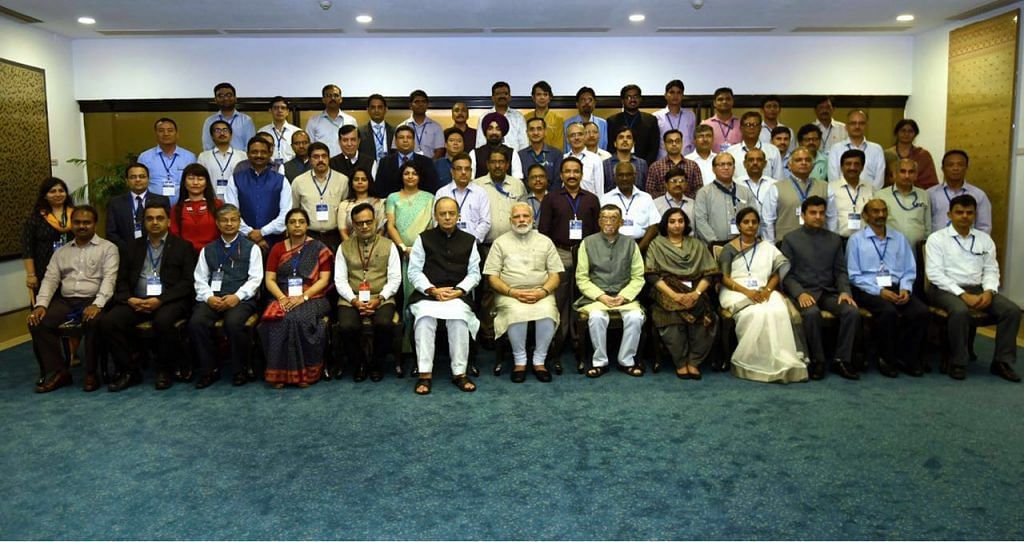 Officers of Indian Revenue Service with PM Modi & Arun Jaitley | Facebook/IRS