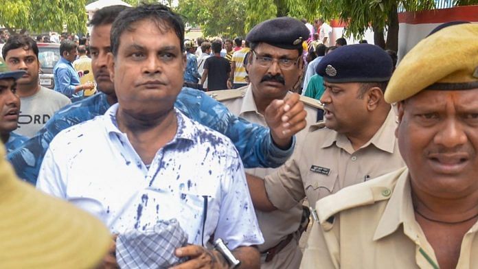 Main accused in the Muzaffarpur shelter home case, Brajesh Thakur being taken to a special POCSO court, in Muzaffarpur