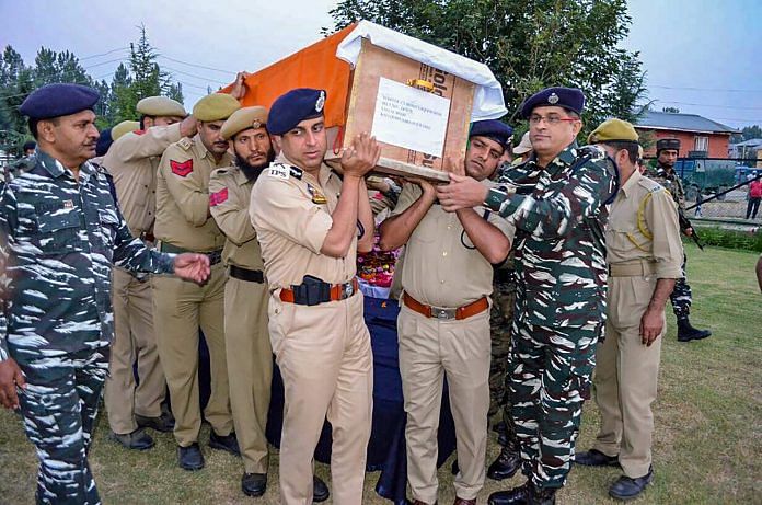 Funeral of Policeman Mohd Yaqoob Shah, who was gunned down in Pulwama | PTI
