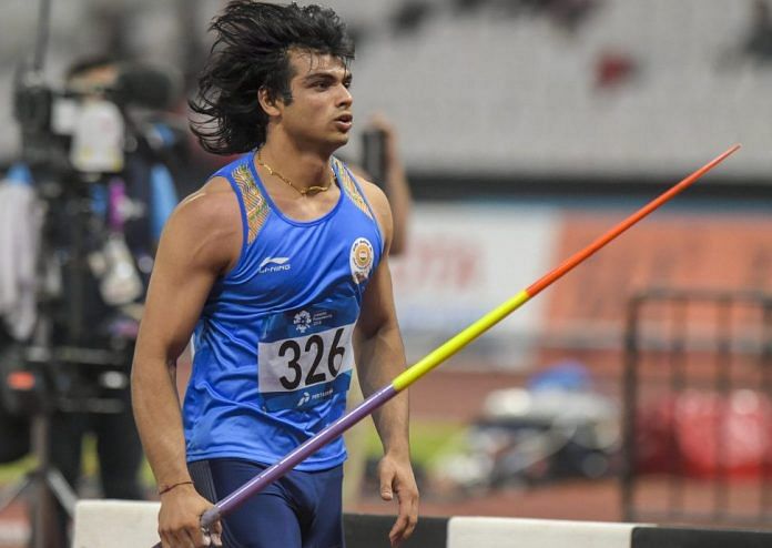 Neeraj Chopra at the Asian Games in Jakarta | Vijay Verma/PTI