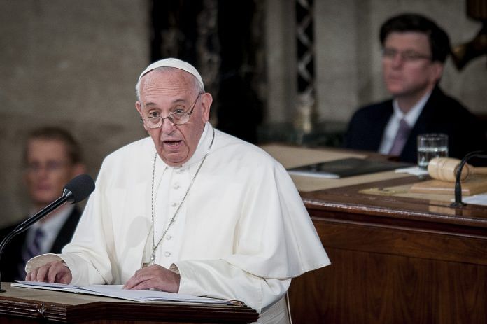 Pope Francis speaks at the U.S. Capitol in Washington, D.C. | Pete Marovich/Bloomberg
