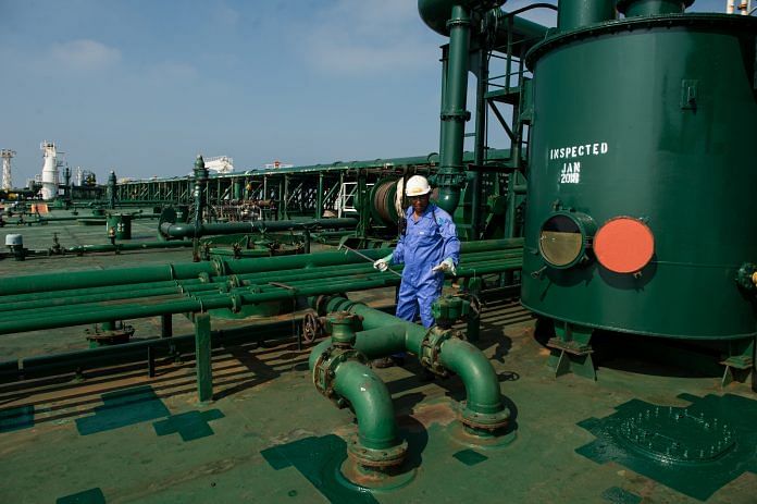 A crew man works on the deck of an oil tanker (Representational image) | Bloomberg