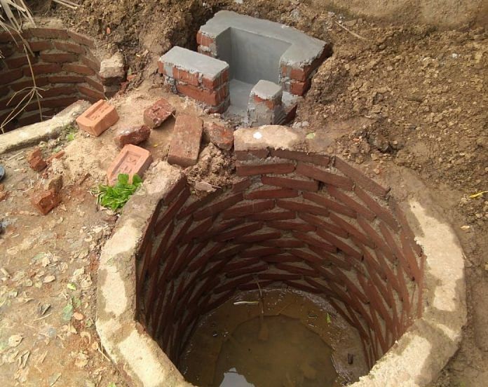 A toilet under construction in rural Bihar | @swachhbharat/Twitter