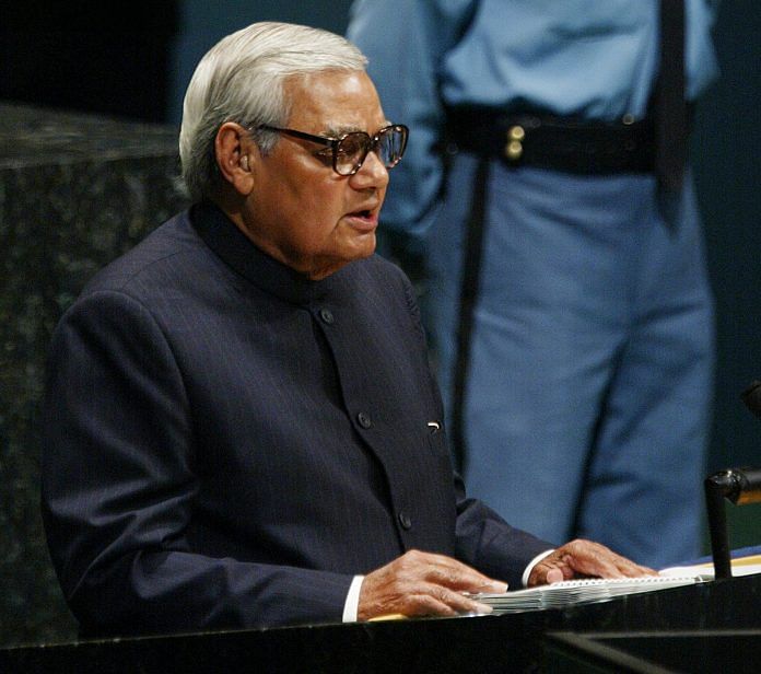File photo of former Prime Minister Atal Bihari Vajpayee in 2003 | Mario Tama/Getty Images
