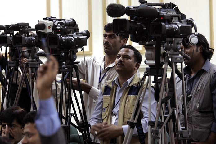 Pakistani media channels film a press conference (representational image) | Warrick Page/Getty Images