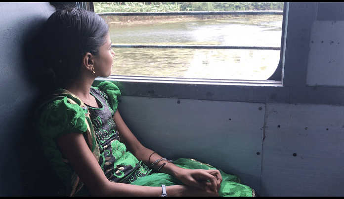 12-year-old Devi looking out of the train window | Rohini Swamy/ThePrint.in