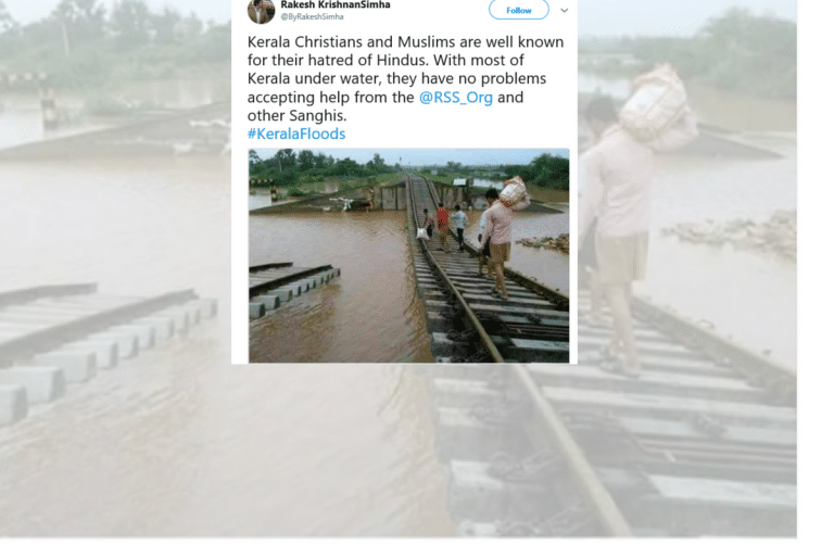 Photos of RSS workers helping Kerala flood victims are from Gujarat last year