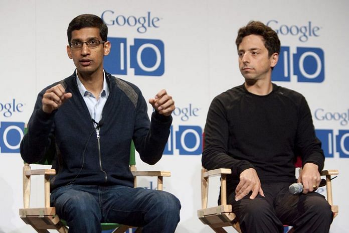 Sundar Pichai and Sergey Brin