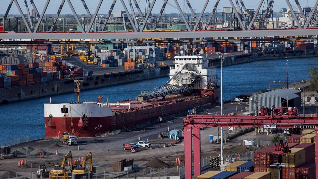 Representational image. A cargo ships sits docked at the Viau terminal in the Port of Montreal in Montreal, Quebec, Canada. | Valerian Mazataud/Bloomberg