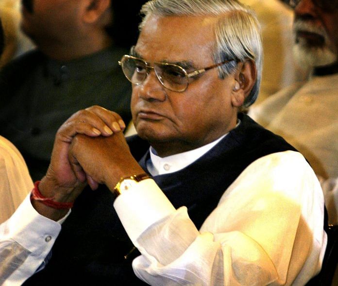 Former Indian Prime Minister and leader of Bhartiya Janata Party Atal Bihari Vajpayee