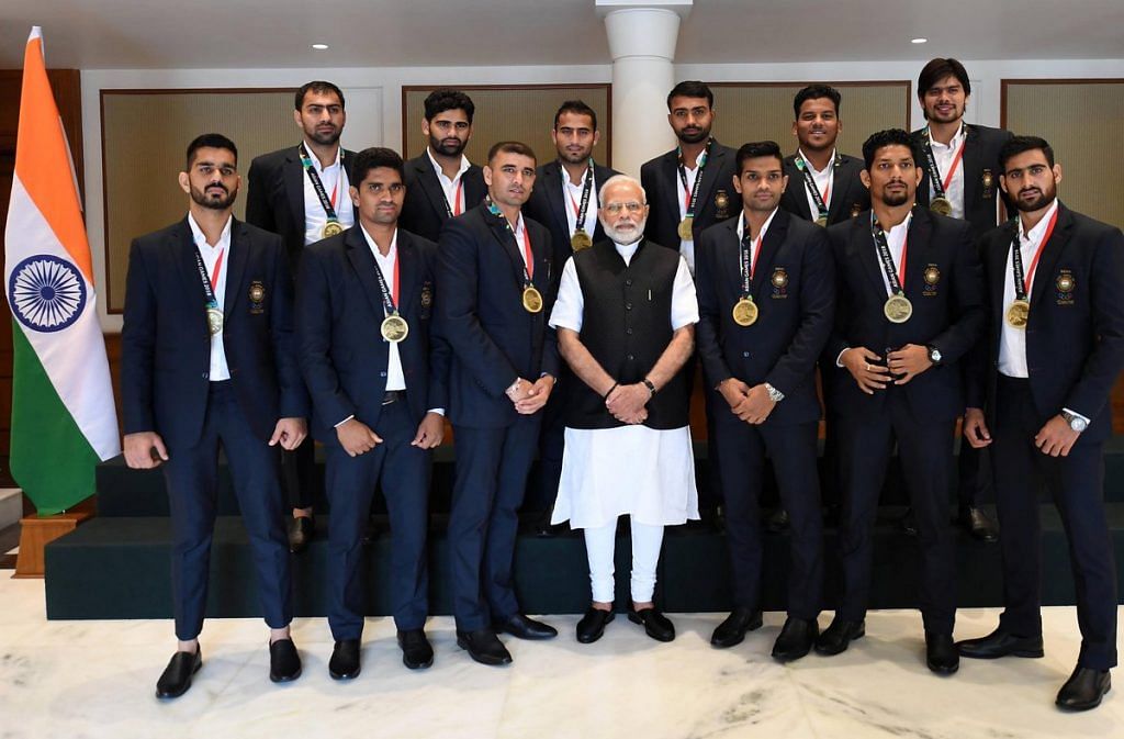 Indian men's Kabaddi team that finished third in the Jakarta Asian Games