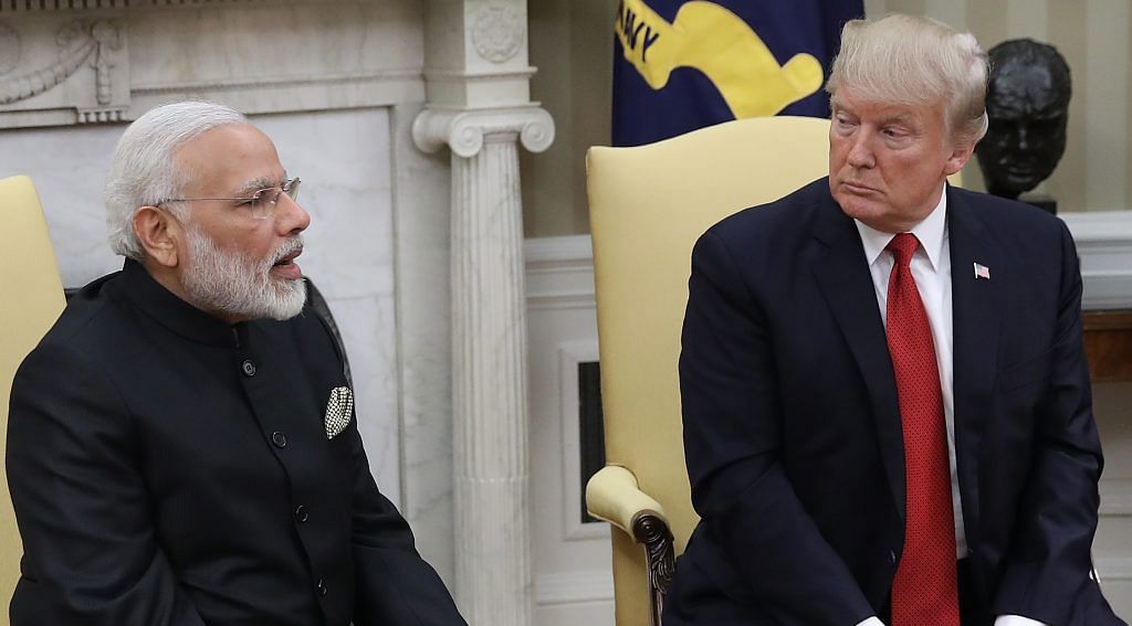 File photo of US President Donald Trump with Prime Minister Narendra Modi | Win McNamee/Getty Images