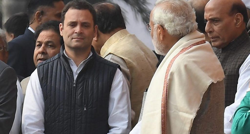 File photo of Rahul Gandhi and Prime Minister Narendra Modi | PRAKASH SINGH/AFP/Getty Images