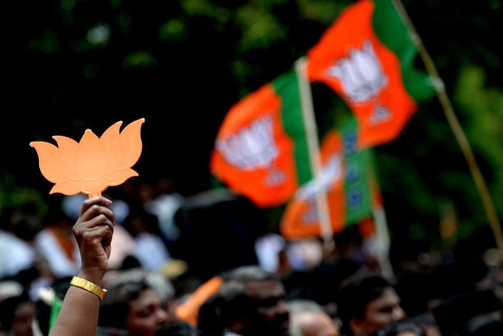 Representational image of BJP flags | Arun Sankar/AFP/Getty Images
