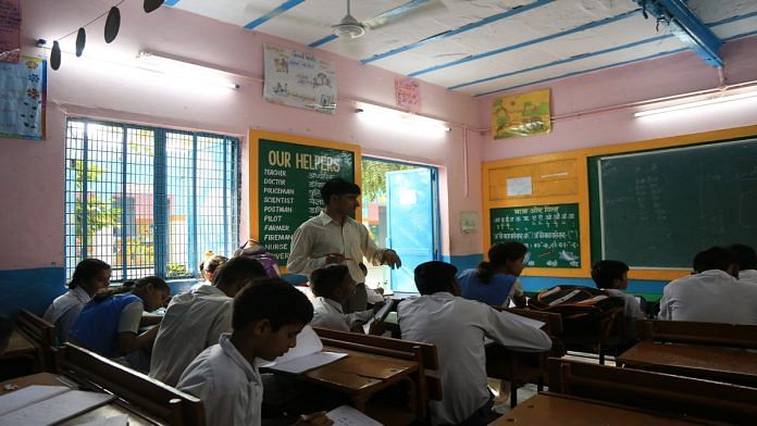 A teacher in a Delhi school | Manisha Mondal/ThePrint.in
