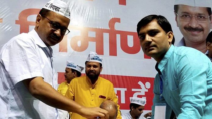 Delhi chief minister Arvind Kejriwal at the launch of AAP's nationwide fundraising campaign, in New Delhi | PTI
