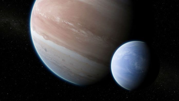 Artist’s impression of the newly discovered exomoon orbiting the exoplanet Kepler-1625b